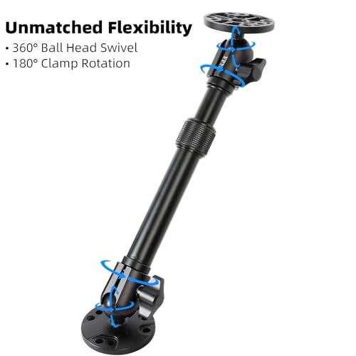 All-Aluminum Extension Double Socket Arm, Adjustable Telescopic Mounting Arm 8.6 to 11.3 Inch, Compatible with RAM B Size Mounts and Other Industry Standard 1" / 25mm Ball Component - size: 8.6 to 11.3"