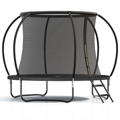 8FT 10 FT 12FT 14FT 16FT Trampolines Outdoor with Enclosure Net and Ladder - color: Black, size: 8 FT