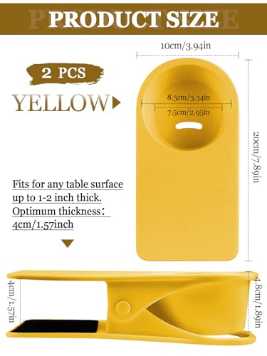 2PCS Clip on Cup Holder for Chair, Kalolary Desk Drink Holder Clamp, Yellow - color: 2PCS Yellow