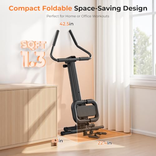 OWLSKY Ab Machine, Adjustable Ab Trainer Machine for Abs Workout at Home Gym, Foldable, Knee Protection, LCD Monitor, Device Holder, 400 LBS,Abdominal Trainer for Stomach Workout - style: Black
