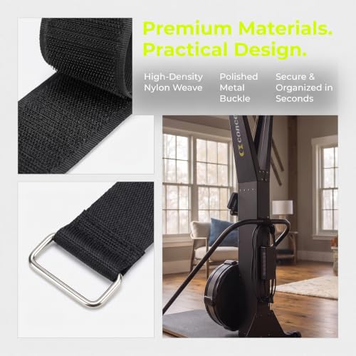 1 Pair 20 Inch/50 cm Adjustable Oxford Fabric Foot Straps, Universal Secure Pedal Hold Bands for Elliptical Rowing Machine, Portable Replacement Straps for Home Gym Under Desk Leg Cardio