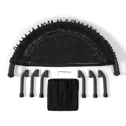 JumpSport 550 Workout Rebounder for Adults, 44" | PRO CE | Mini Exercise Fitness Trampoline Jumper with Cables | Black - color: Matte Black, style: Foldable Frame / Skirt Mat