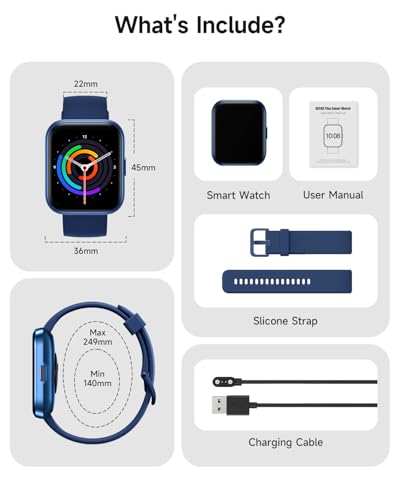 Woneligo Smart Watch for Women, Answer/Make Calls, Alexa Built-in, 1.85" Touch Screen Fitness Tracker for Android & iPhone, Heart Rate/Sleep/SpO2 Monitor Smartwatch,Waterproof (Deep Blue) - color: Deep Blue