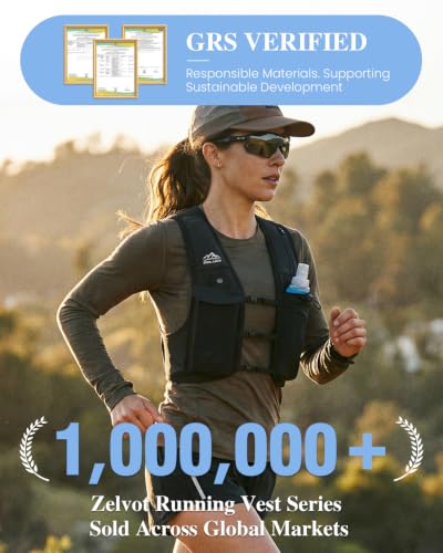 Zelvot Running Vest for Women Men, Touchscreen Phone Pocket - color: Black, size: Large-X-Large