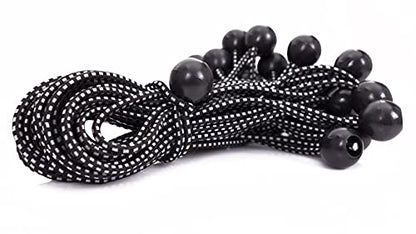 Kotap BB-9B Ball Bungee Cord, Heavy-Duty & Versatile, Indoor & Outdoor, Tarp Tie-Down, Organize & Secure, 9-Inch, Black, 50 Pack - size: 9 Inch, style: 50-Pack