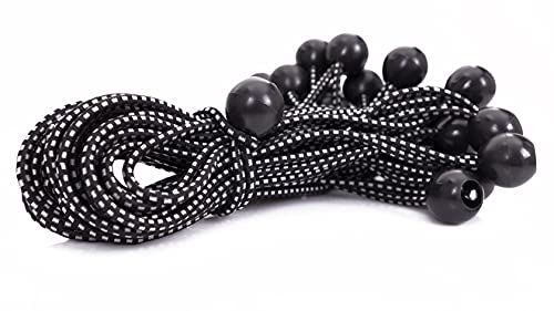 Kotap BB-9B Ball Bungee Cord, Heavy-Duty & Versatile, Indoor & Outdoor, Tarp Tie-Down, Organize & Secure, 9 Inch, Black, 25 Pack - size: 9 Inch, style: 25-Pack