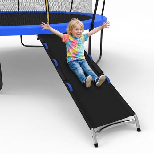 Trampoline Slide, with Handrails, Universal Children's Trampoline Ladder, Safety Strong Tear Resistant Fabric Trampoline Accessories for Kids Toddlers Climb Up & Slide Down
