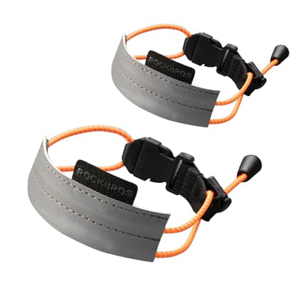 ROCKBROS Bike Leg Strap, Reflective Cycling Ankle Band for Pants - color: Orange*2