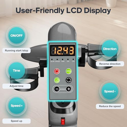Electric Pedal Exerciser for Seniors with Remote Control - color: Gray