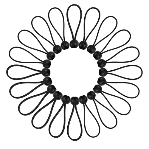 20-Piece Heavy Duty 6-Inch Black Bungee Balls - color: Black, size: 6in/32pc