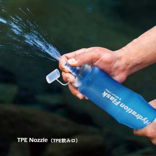 TRIWONDER Running Water Bottle Handheld Plastic Flask Hydration Vest Packs Waist Belt Replacement for Runners Marathon Cycling Hiking - color: 03 Soft Flasks - Blue - 350ml/11.83oz - 2 Packs