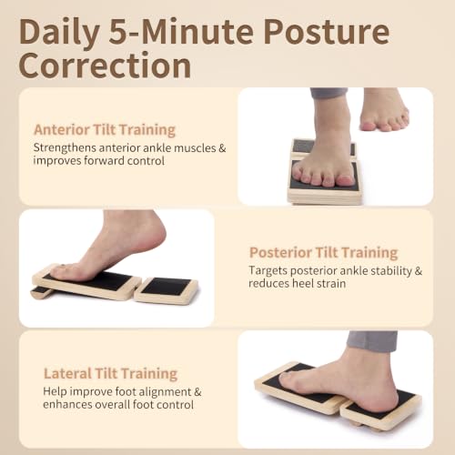 Ankle Balance Board and Foot Strengthener for Physical Therapy, Adjustable Single Leg Balance Board for Ankle Strengthening, Sprain Recovery, Plantar Fasciitis Relief, Balance Training & Leg Stability