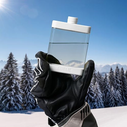 DUALIE 8 oz Hip Flask for Liquor - Shatterproof Alcohol Flasks with Clear Tritan Plastic and Silicone Grip - Flask Gift for Men & Women - White - color: White
