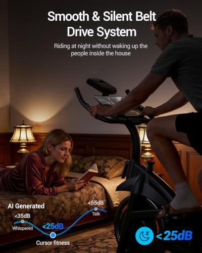 CURSOR FITNESS Exercise Bike, Stationary Bikes for Home with Brake Pad - color: Black