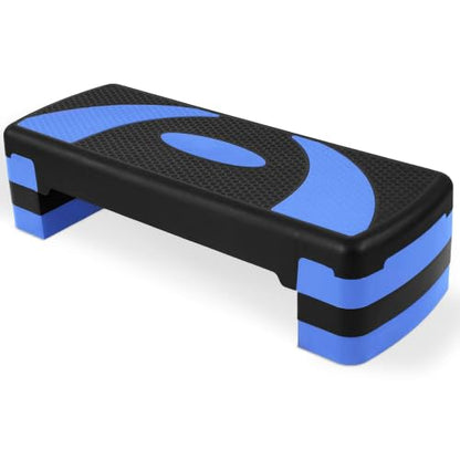 BalanceFrom 31-inch Aerobic Step Platform Trainer with 3 Adjustable Risers - color: Blue