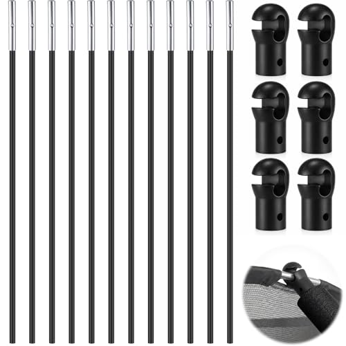 Wesiti Trampoline Fiber Glass Rods for Top Ring of Net Enclosure Fiberglass Poles for 8/10/12/14/15/16Ft Frame with Tube Caps, Not for The Plastic T Connector - size: for 14ft Trampoline Frame