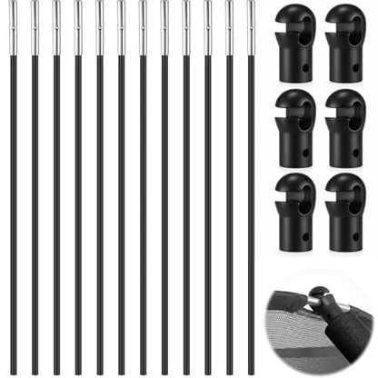 Wesiti Trampoline Fiber Glass Rods for Top Ring of Net Enclosure Fiberglass Poles for 8/10/12/14/15/16Ft Frame with Tube Caps, Not for The Plastic T Connector - size: for 10ft Trampoline Frame