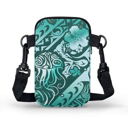 Hawaiian Tribal Small Crossbody Bags for Women Cell Phone Bag Purse, Sea Turtle Zipper Sling Purses Shoulder Bag - color: Hawaiian Tribal Symbol Jellyfish