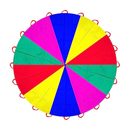 6.5ft/10ft/12ft/13ft/16.4ft/20ft Rainbow Parachute for Outdoor Party Games, Kids Play Parachute Group Cooperative Team Game Toys, Family Get-Together Entertainment - color: 13ft