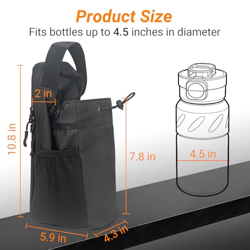 Magnetic Gym Bag for Men & Women Magnetic Water Bottle Holder Small Gym Accessories Crossbody Bag for Fitness Lovers - color: Black