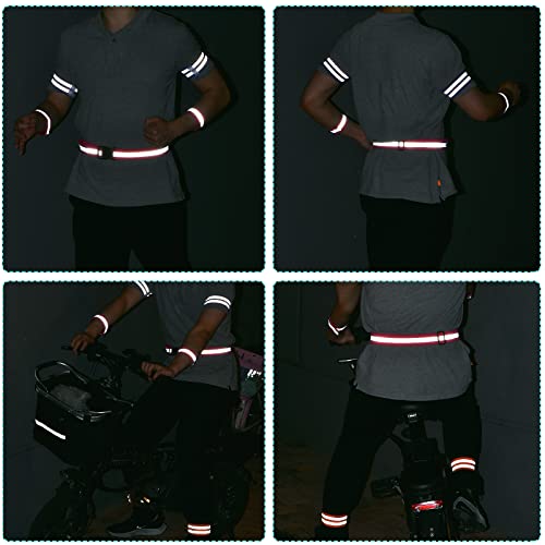 MECCANIXITY Reflective Bands for Arm Wrist Ankle - color: Black, size: 14x1.5 Inch
