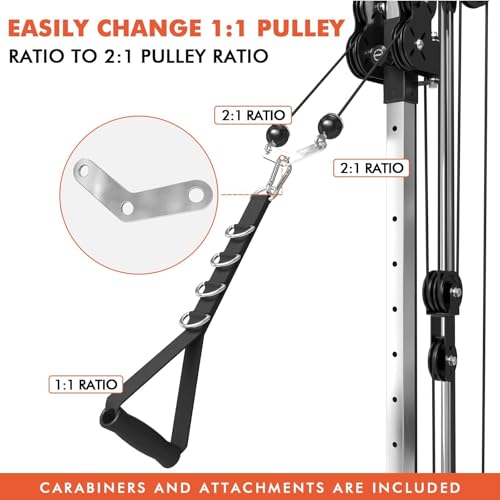 Mikolo Wall Mount Cable Station, Cable Crossover Machine with Dual Pulley System and 19/27 Adjustable Positions for Home Gym Fitness Equipment - color: BLACK, size: G3 Cable Machine