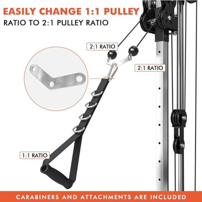 Mikolo Wall Mount Cable Station, Cable Crossover Machine with Dual Pulley System and 19/27 Adjustable Positions for Home Gym Fitness Equipment - color: BLACK, size: G3 Cable Machine