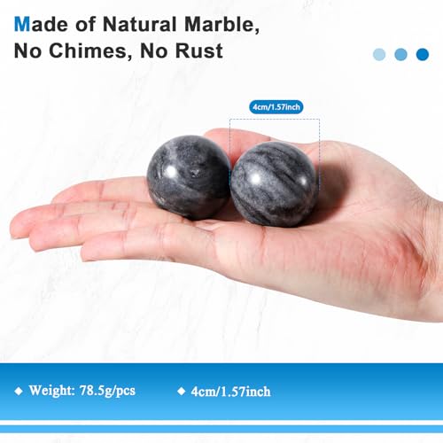 Learay 2Pcs Baoding Balls, Boading Balls for Hand Therapy, Gray, 1.57 inch - color: Gray/1.57 Inch