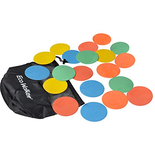 4 inch Mini Floor Spot Markers, Set of 20 (10 cm) - Non-Slip TPE Spot Markers for Classroom, Preschool, Kindergarten, Circle Time & Sports Agility Training (Green) - color: Green