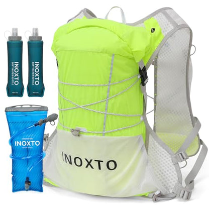 IX INOXTO Running Vest Hydration Backpack, Lightweight Running Backpack Hydration Pack with 1.6L Water Bladder Daypack for Trail Running Hiking Cycling Race Marathon for Women Men - color: Green