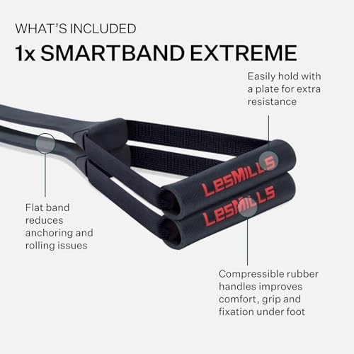 Les Mills SMARTBAND Extreme Workout Resistance Band with Handles