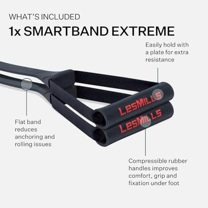 Les Mills SMARTBAND Extreme Workout Resistance Band with Handles