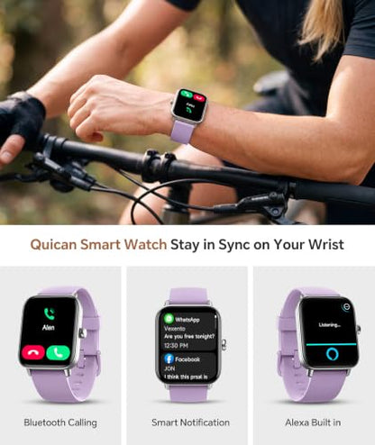 Smart Watch for Women/Men, Bluetooth Calling, Alexa built-in, iOS Android - color: Light Purple