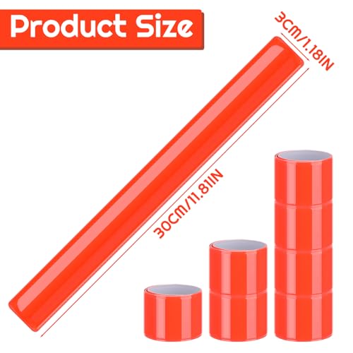 20 Pcs Reflector Snap Bands Fluorescent Slap Armbands - color: Red