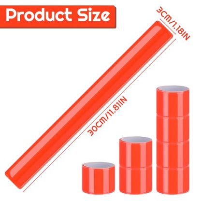 20 Pcs Reflector Snap Bands Fluorescent Slap Armbands - color: Red