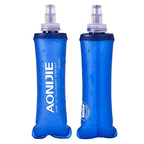 AONIJIE 2 Pack 250ML Collapsible TPU Soft Flask for Outdoor Sports Hydration Lightweight Folding Water Bottles for Running Hiking Cycling (A#250ml - 2 Pcs) - color: A#250ml - 2 Pcs