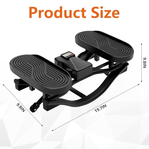 Mini Stepper, 3D Motion Rocking Steppers for Exercise at Home, Low-Impact Lateral Stair Stepper with Resistance Bands & Floor Mats, Digital Display Tracks Time Reps Calories, Full Body Workout