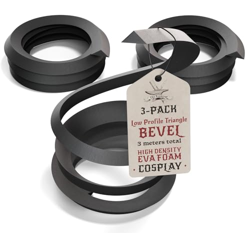 The Foamory 3-Pack Black EVA Foam Bevel Low Profile Triangle 10mm x 1M Long - color: 3 Pack: 1M Lengths (3M Total) - 10mm Thickness, size: Black - Triangle: Low Profile