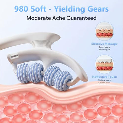 Cellulite Massage Tool - Lymphatic Drainage Tool for Deep Tissue Fascia Massage - Muscle Roller for Legs & Buttocks, Anti-Cellulite Massager for Body Contouring and Skin Smoothing（Blue）