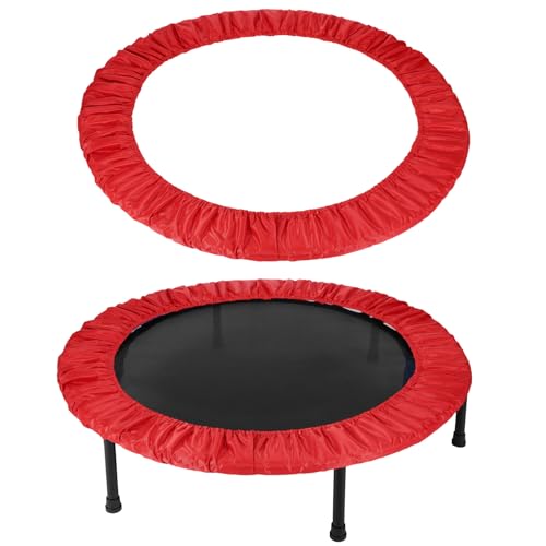 Trampolines Spring Cover, Round Small Trampolines Replacement Cover, 6 Holes Safety Pad Replacement - Fitting for (Men/Women/Indoor/Home/Fitness) 40 Inch & Oxford Cloth & Red - color: Red, size: 40 Inch-6 Holes