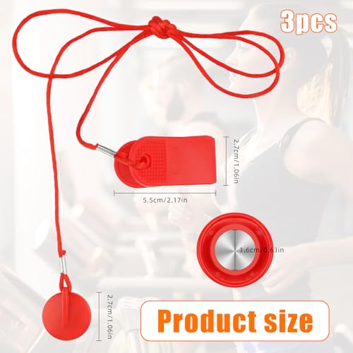 3PCS Magnetic Safety Switch, Round Magnet Treadmill Safety Key Replacement Universal Treadmill Magnet Safety Key Treadmills Magnets Treadmill Parts for Most Types of Treadmills