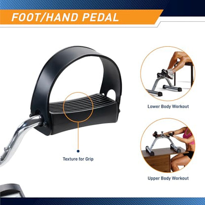 Marcy Under Desk Mini Pedal Leg and Arm Exercise Cycle with Adjustable Magnetic Resistance Leg Exercisers - color: Black