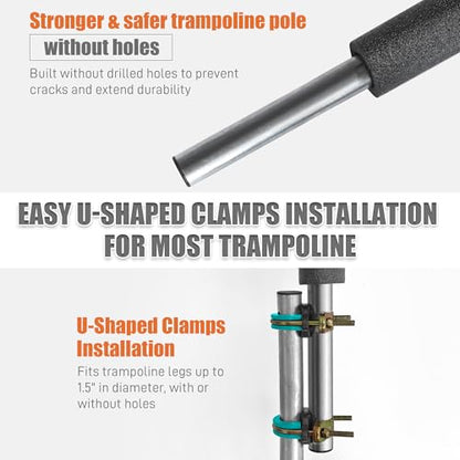 6PCS Trampoline Poles Replacement - Universal Enclosure Poles with Hardware