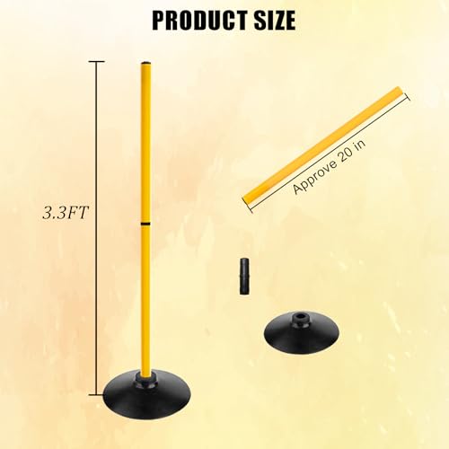 Adjustable Height Agility Speed Hurdles with Rubber Base, Training Equipment Set for Soccer, Track and Field, Detachable Agility Poles - size: 3.3 FT, style: Pack of 3