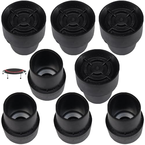 8 Pack Mini Rebounder Leg Floor Protectors 1" Round Rubber Folding Trampoline Leg Caps Tips Feet Covers Rubber Pads for Foldable Mini Trampoline Fitness Rebounder Indoor Exercise Trampolines