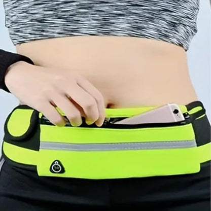 Slim Running Belt Fanny Pack, Adjustable Waist Pack Phone Holder, Sweatproof Runners Pouch for Jogging, Workout, Travel, Neon - color: Green