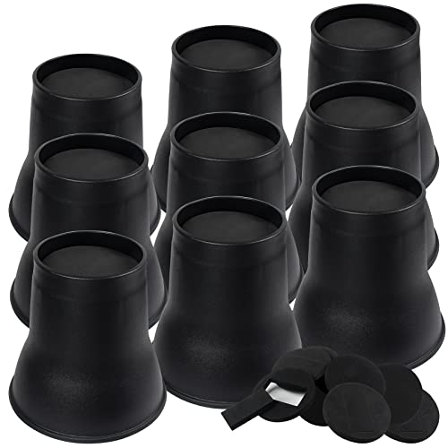 DEDU Bed Risers 6 Inch Heavy Duty 9 Pack, Furniture Risers with Caster Pads Supports Up to 6600 Lbs, Round Couch Risers for Sofas, Couch, Desk or Chair (Black) - size: 6 inch