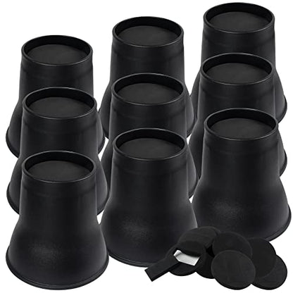 DEDU Bed Risers 6 Inch Heavy Duty 9 Pack, Furniture Risers with Caster Pads Supports Up to 6600 Lbs, Round Couch Risers for Sofas, Couch, Desk or Chair (Black) - size: 6 inch