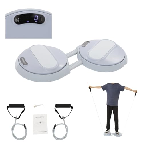 220 lbs Waist Twisting Machine, Ab Twister Board with LCD Counter Display & Resistance Bands, Adjustable Waist Twisting Disc for Slimming, Toning and Fitness, Core & Ab Workout Disc, Non-Slip, Gray