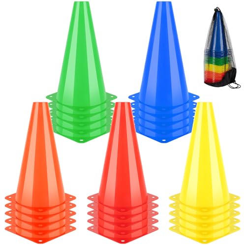 BiAnYC 12.5 Inch（32CM） Plastic Sport Training Traffic Cones Set of 10 - style: 25 Pcs 23cm